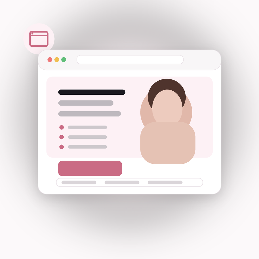 Illustration of a treatment-specific landing page with a single enquiry form